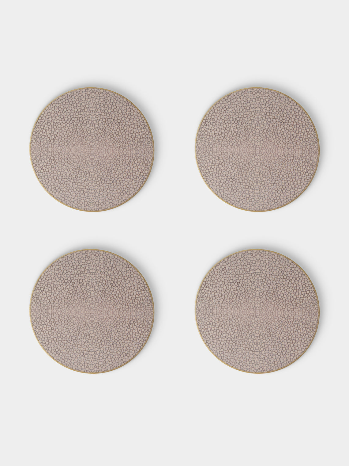 HestiaLiving - | Set of 4 | Prestige Faux Shagreen Coasters - Brown - ABASK - 