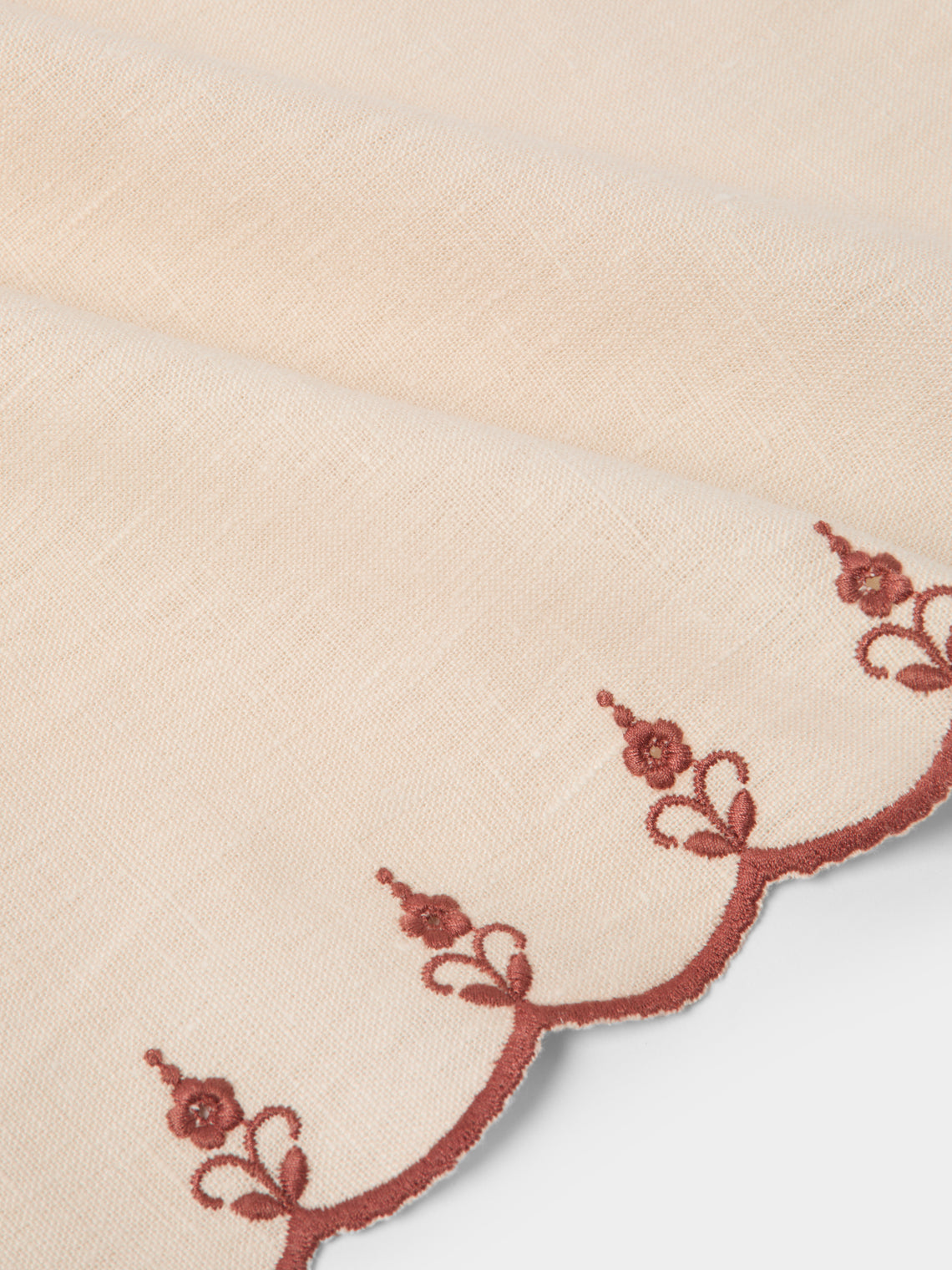 Borgo delle Tovaglie - Carlotta Embroiderd Linen Placemats (Set of 4) - Ivory - ABASK