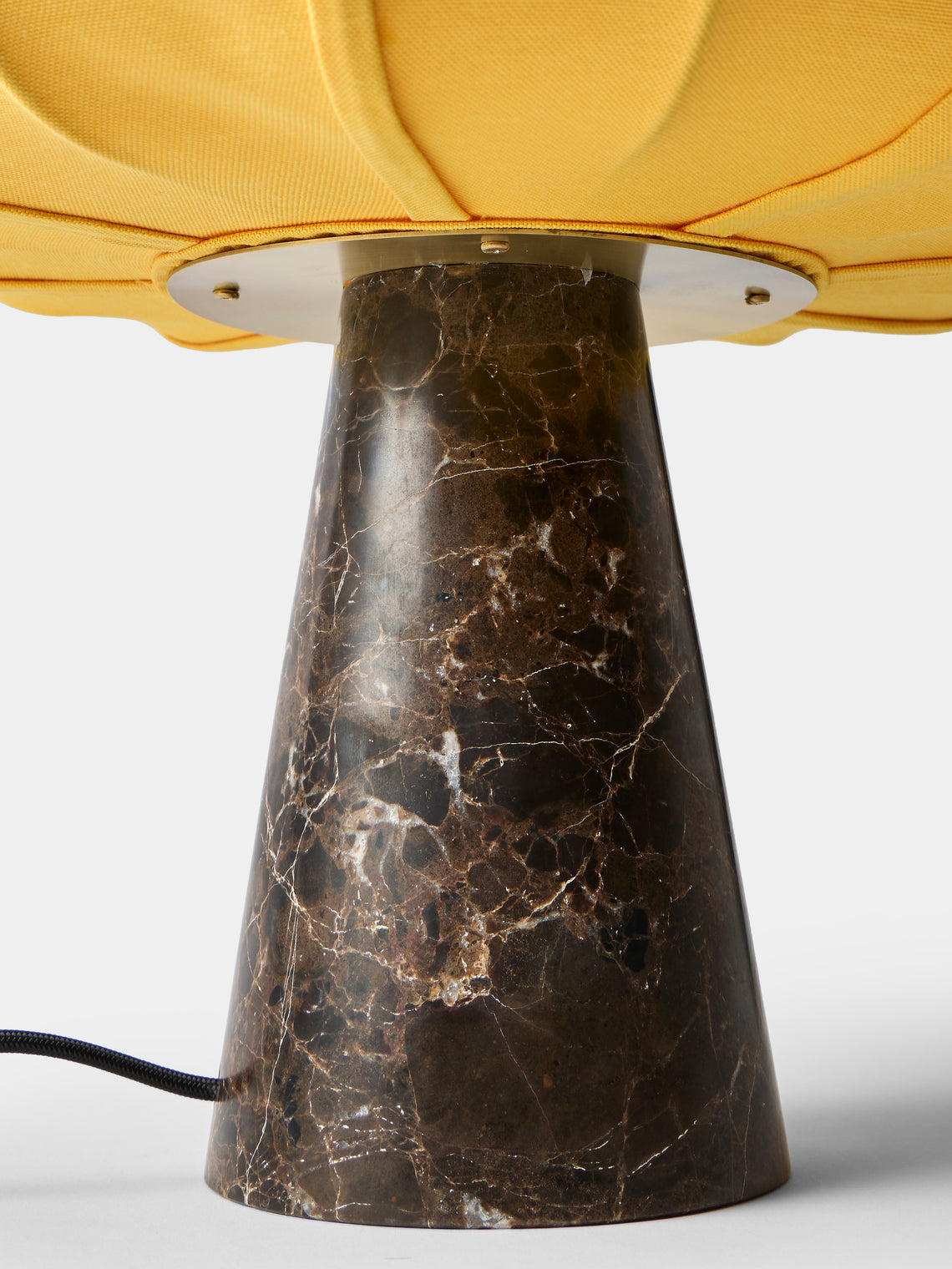 Zavadski - Andorra Art Deco Stone and Fabric Table Lamp - Brown - ABASK