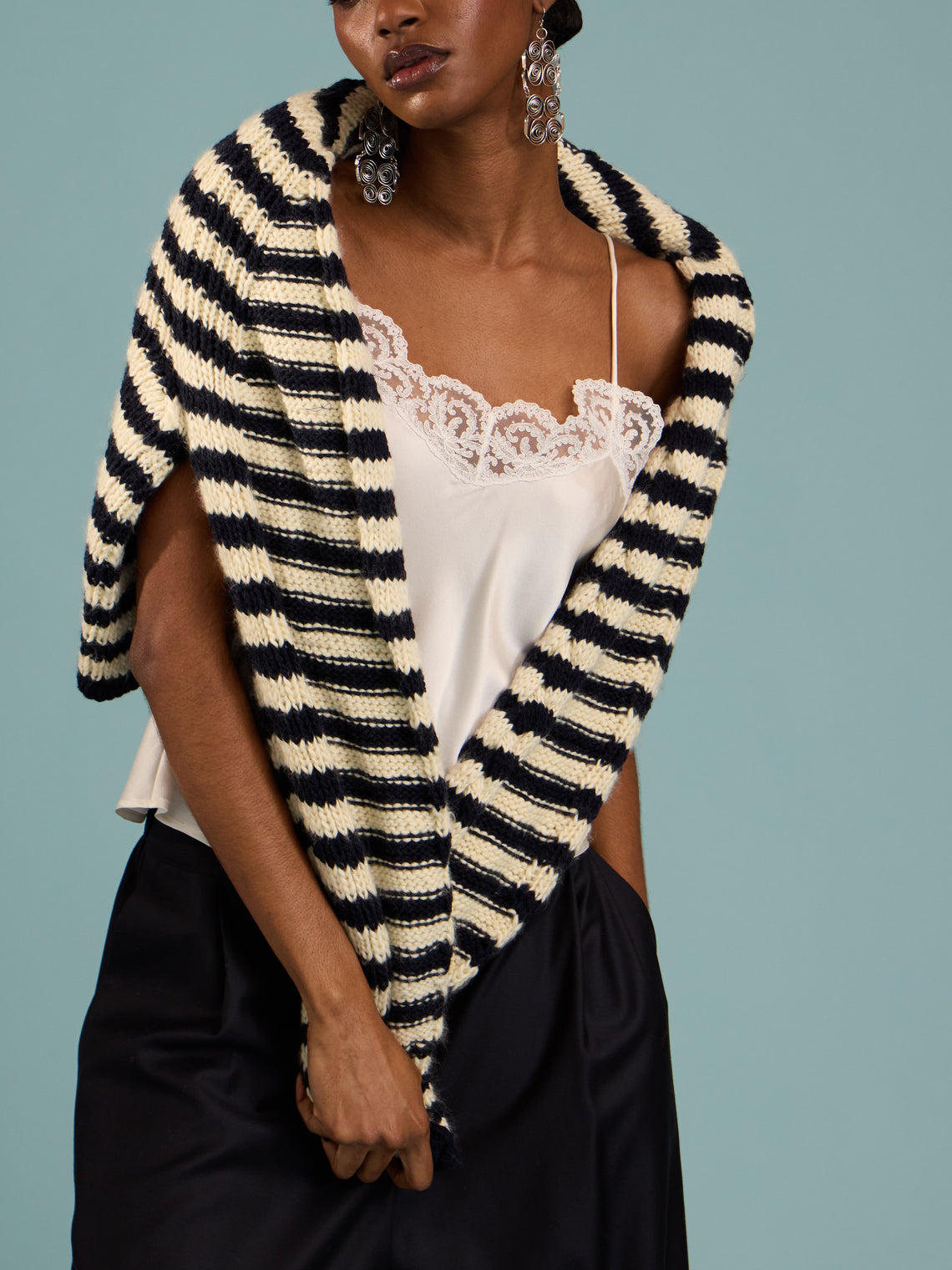 Loretta Caponi - Esmeralda Silk and Lace Top | Size: XS - White - ABASK