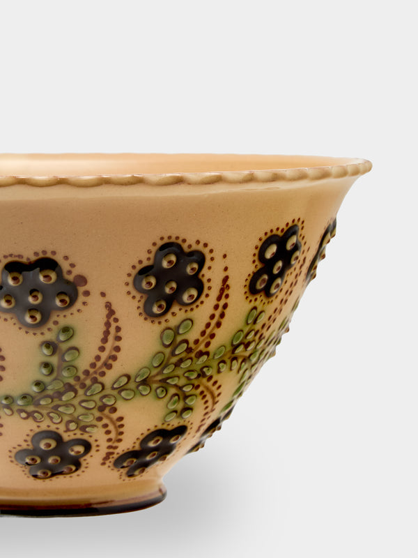 Poterie d’Évires - Flowers Hand-Painted Ceramic Mini Salad Bowl - Cream - ABASK