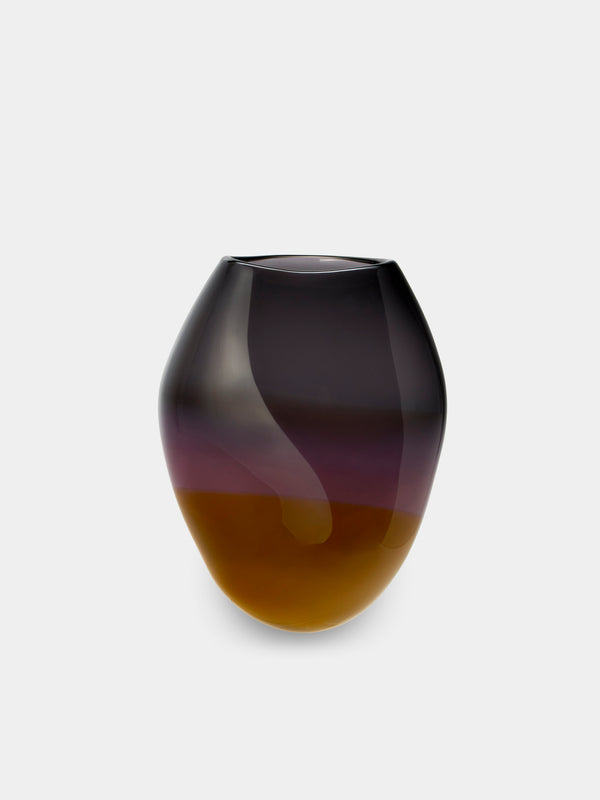 Michèle Oberdieck - Charcoal Blush Hand-Blown Glass Vase (10in/25cm) - Purple - ABASK - 