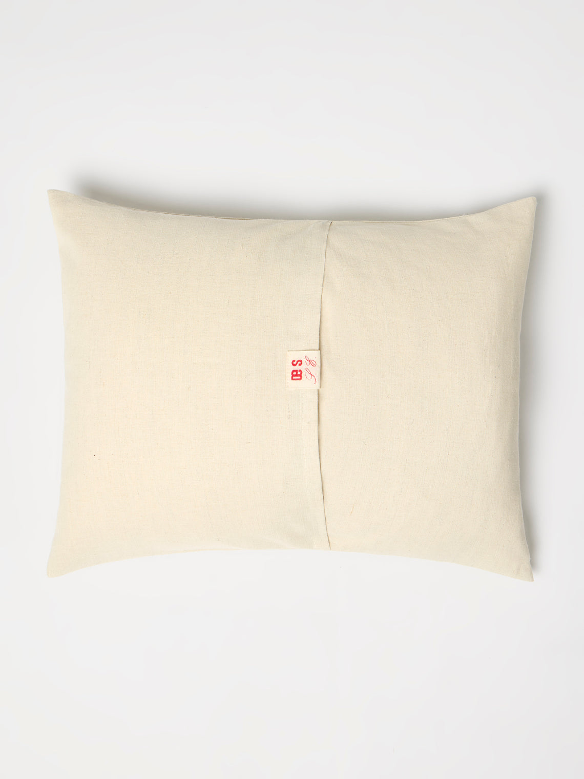 Oeuvres Sensibles - Cat Hand-Embroidered Cotton and Hemp Linen Cushion (15.5in/40cm) - Cream - ABASK