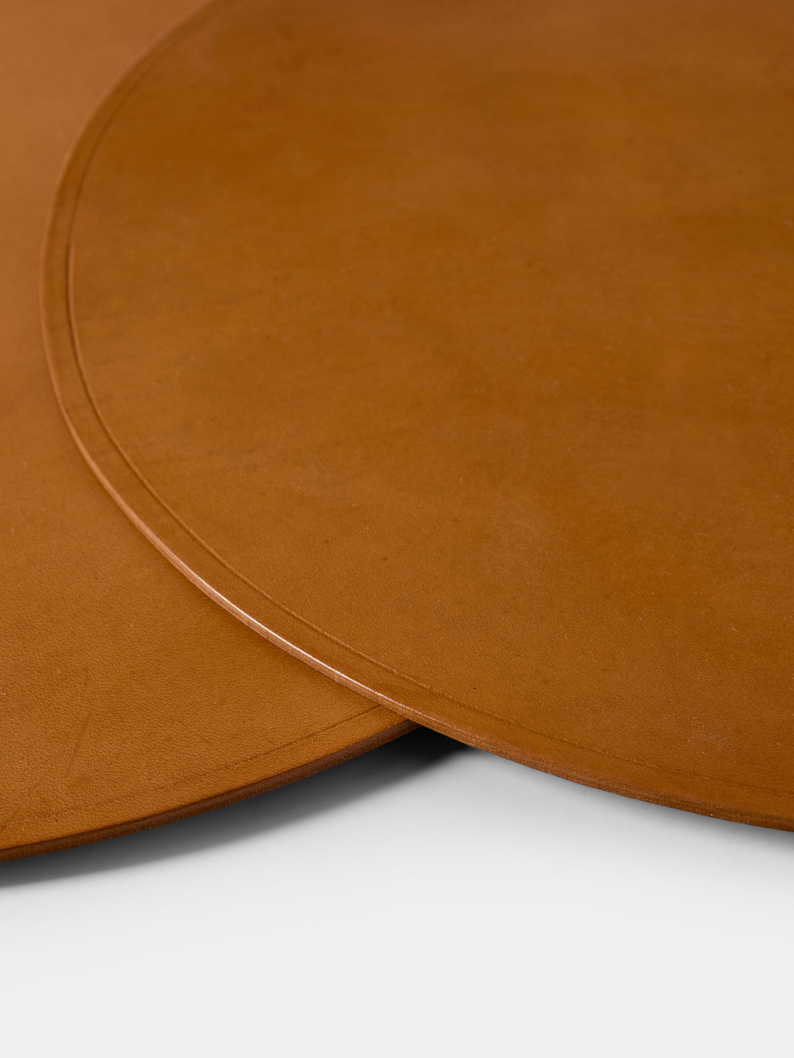 Peter Speliopoulos Projects - Hand-Stained Leather Placemats (Set of 4) - Tan - ABASK