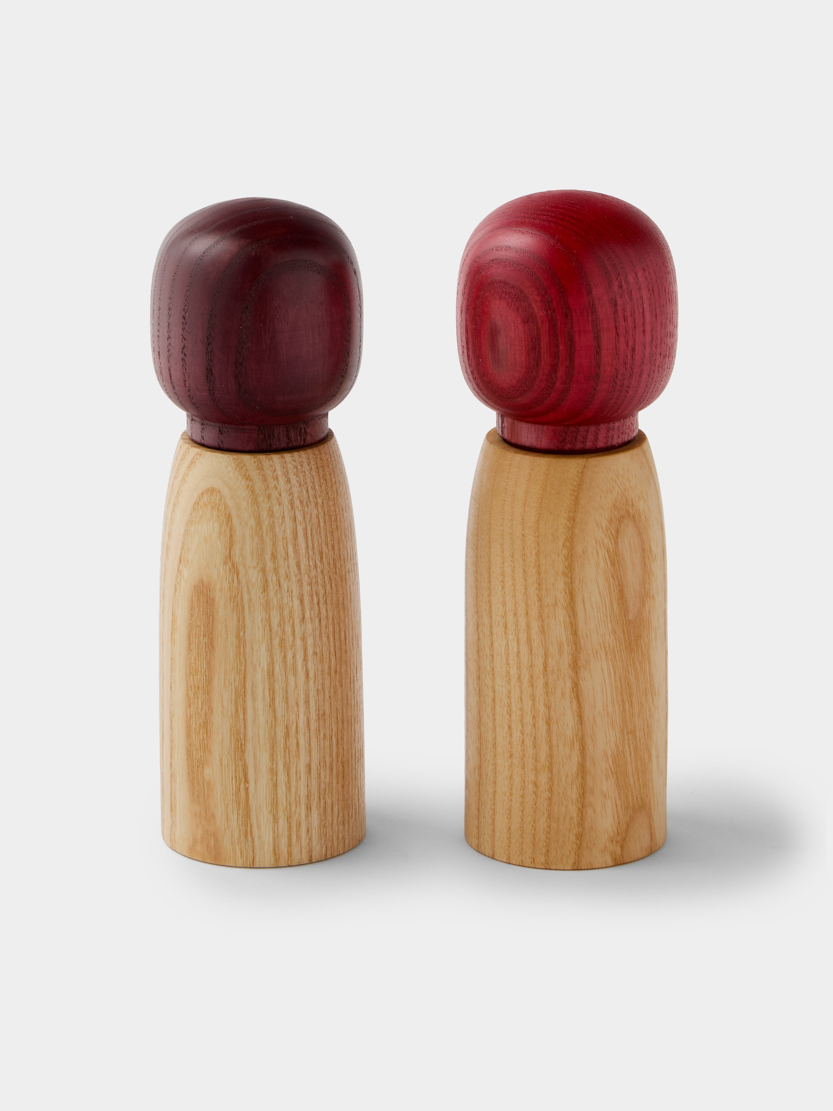 Hand-Turned Wood Salt and Pepper Grinders (Set of 2)