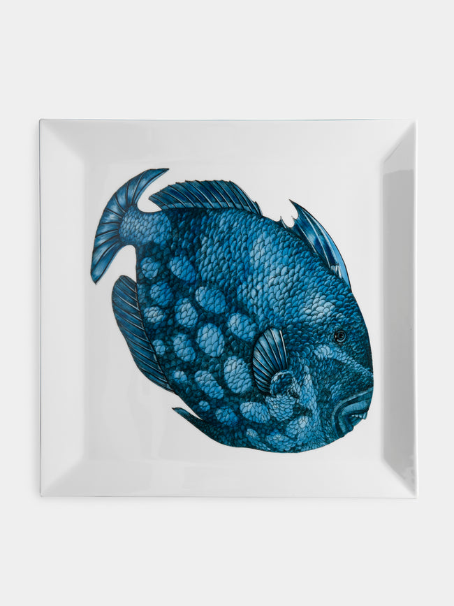 Fornasetti - Pesce Balestra Porcelain Tray - Blue - ABASK - 