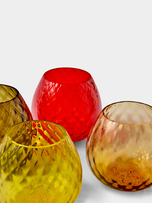 NasonMoretti - Macrame Tealight Holders (Set of 4) - Yellow - ABASK