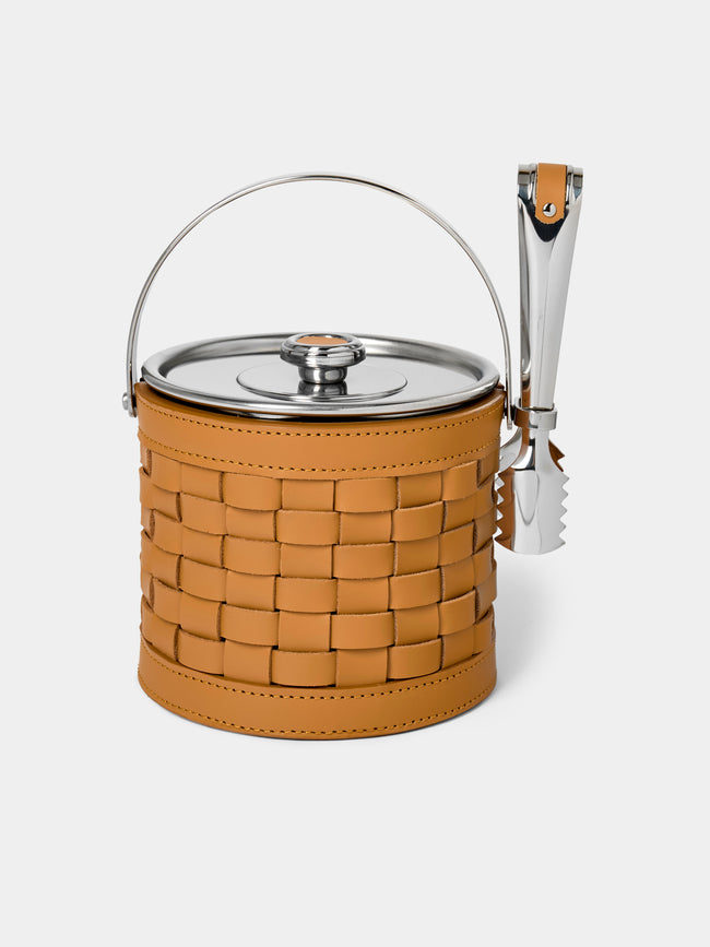 Riviere - Barcelona Water-Resistant Leather Ice Bucket with Tongs - Tan - ABASK - 