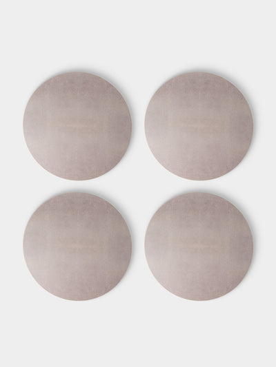 HestiaLiving - | Set of 4 | Prestige Faux Shagreen Placemats - Brown - ABASK - 
