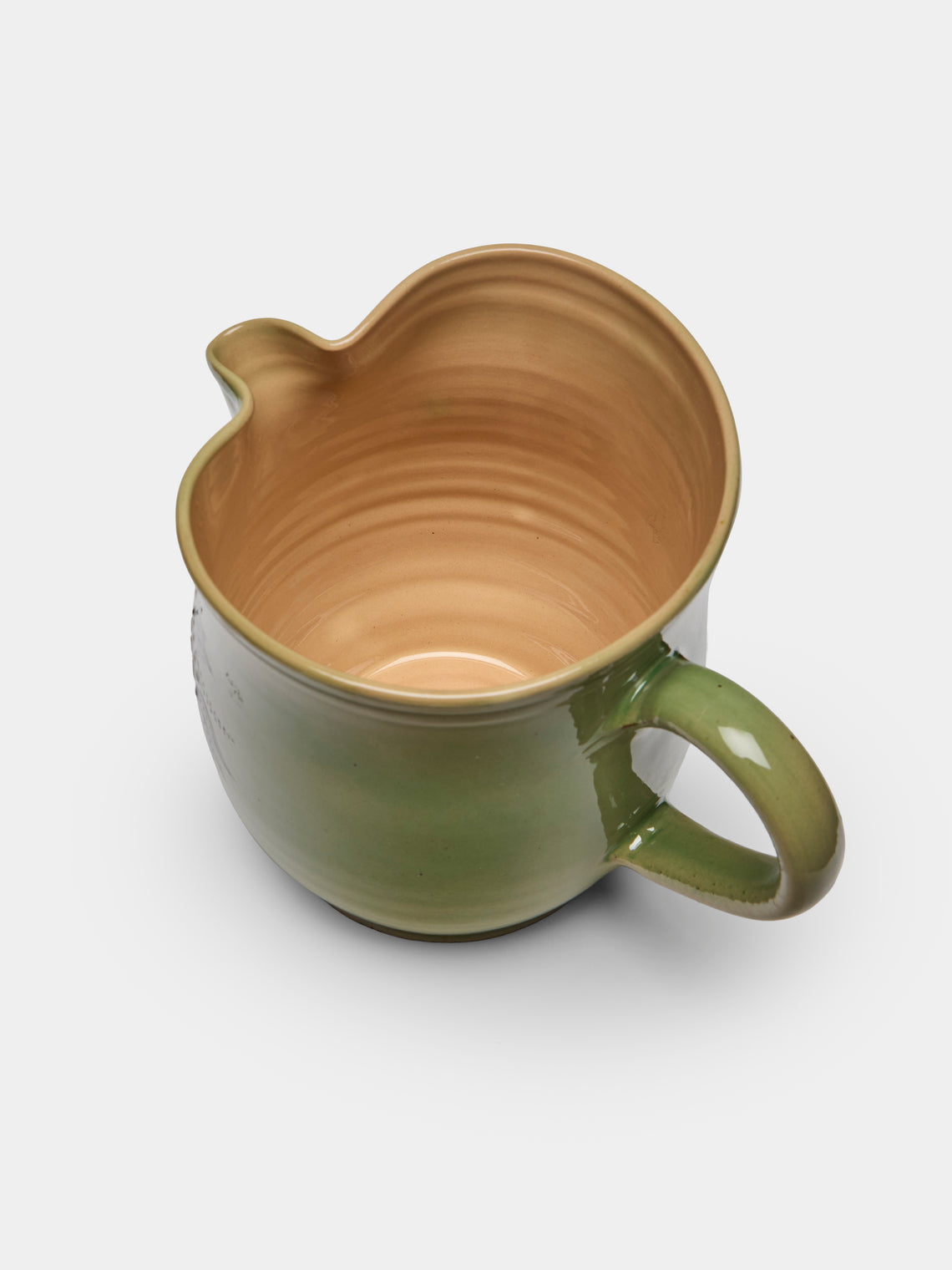 Poterie d’Évires - Birds Hand-Painted Ceramic Jug (70.5oz/2L) - Green - ABASK