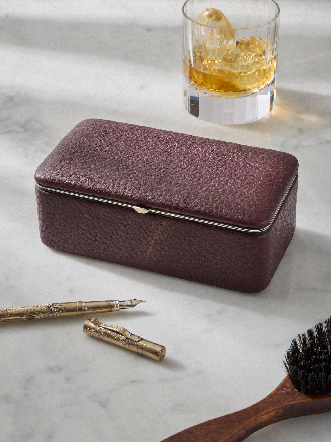 F. Hammann - Leather Large Jewelry Box - Burgundy - ABASK