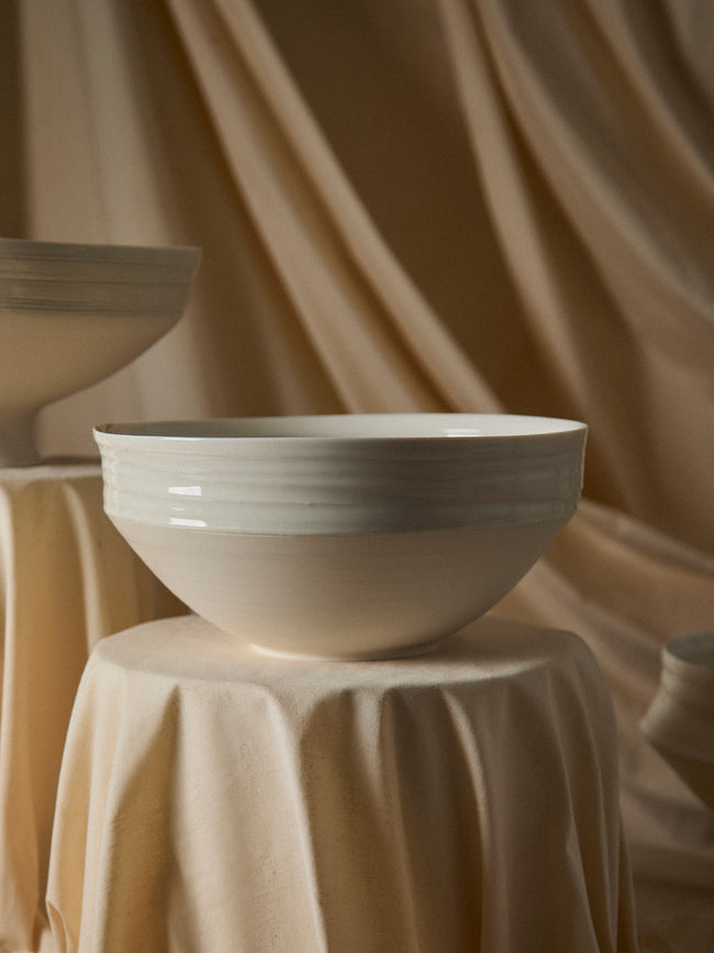 Johanne Coker - No. 14 Hand-Thrown Porcelain Bowl - White - ABASK