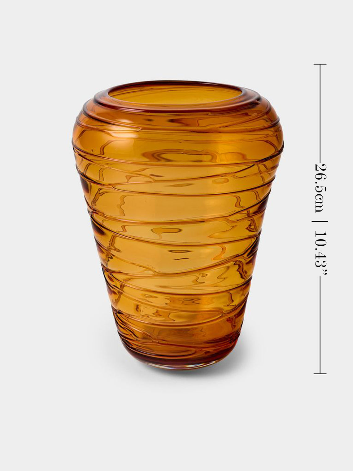 Antique and Vintage - Mid-Century Glass Vase (10.5in/26.5cm) - Orange - ABASK