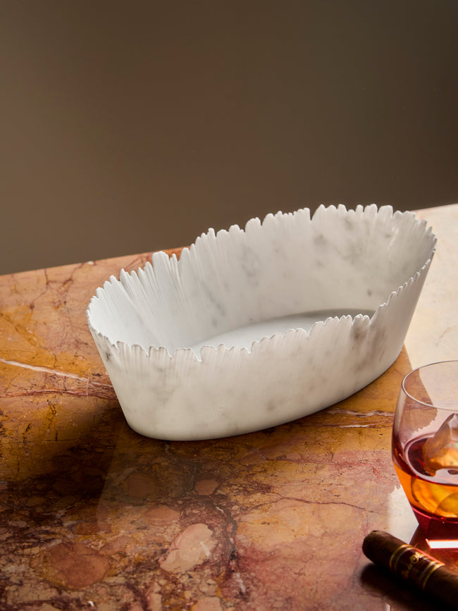 Bufalini - Drap Marble Bowl - White - ABASK
