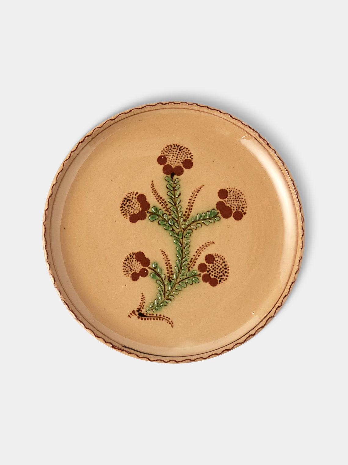 Poterie d’Évires - Flowers Hand-Painted Ceramic Plates – 9.5in/24cm (Set of 8) - Cream - ABASK