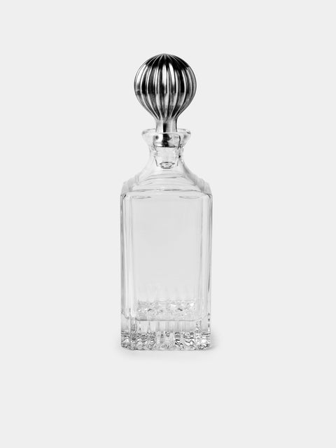 Antique and Vintage - Mid-Century Silver-Plated and Crystal Decanter - Clear - ABASK - 