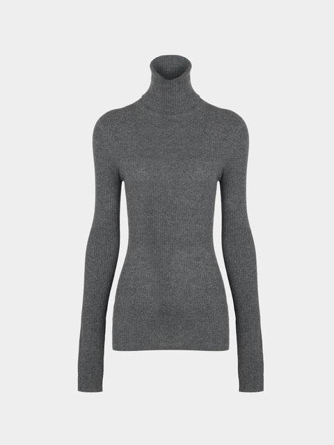 Arch4 - Izzy Baby Goat Cashmere Rollneck Top | Size: M - Gray - ABASK - 