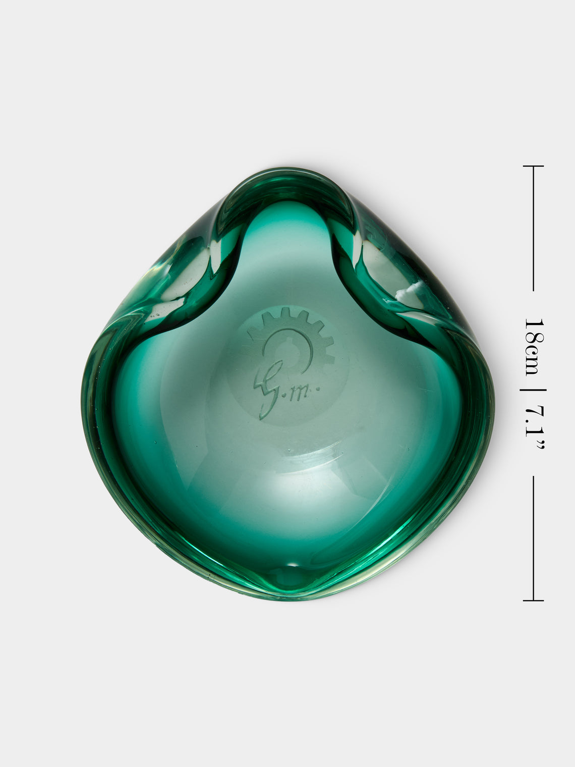 Antique and Vintage - Mid-Century Murano Glass Ashtray - Green - ABASK