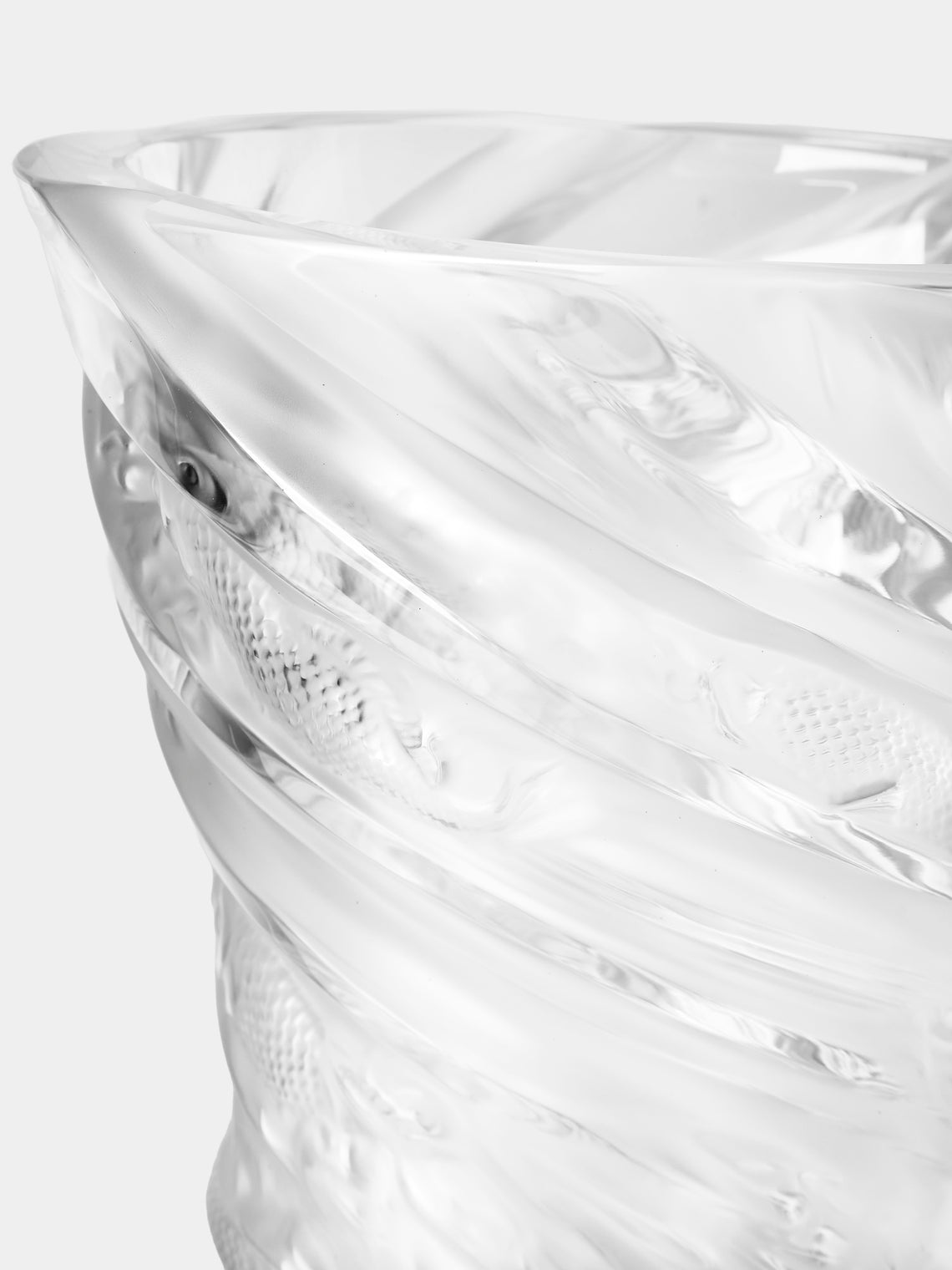 Lalique - Carpes Koi Crystal Vase (13.5in/35cm) - Clear - ABASK