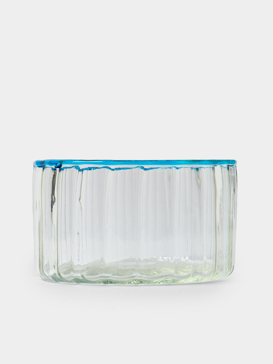 Antique and Vintage - 1980s Venini Murano Glass Optical Vase (8in/20cm) - Clear - ABASK