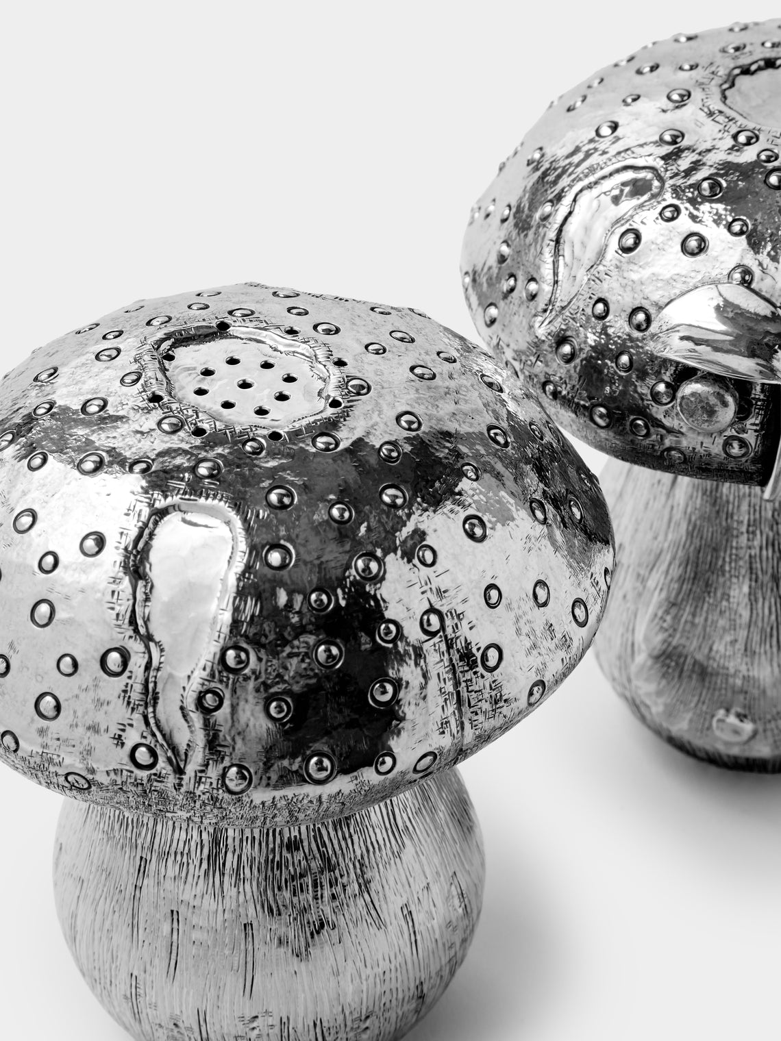 Milanese Silver - Mushroom Sterling Silver Salt and Pepper Shakers (Set of 2) - Silver - ABASK
