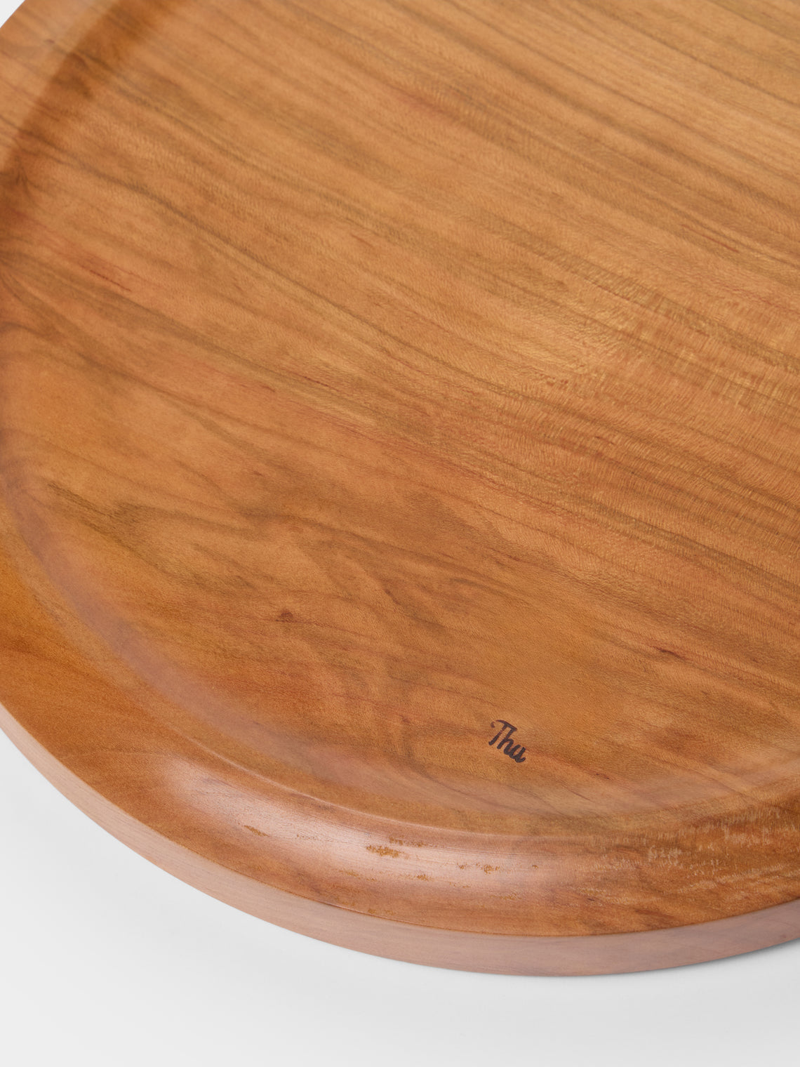 Thursday Furniture - Hand-Turned Cherry Carved Platter - Brown - ABASK