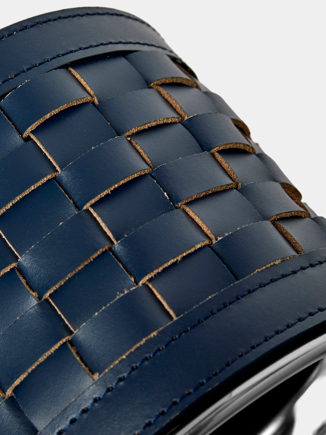 Riviere - Barcelona Water-Resistant Leather Ice Bucket with Tongs - Navy - ABASK