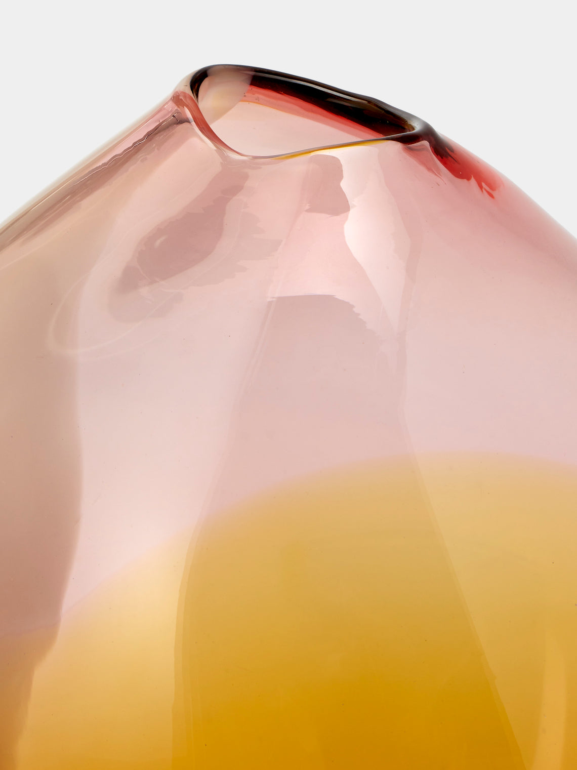 Michele Oberdieck - Delicate Cloud Hand-Blown Glass Vase (10in/25.5cm) - Orange - ABASK