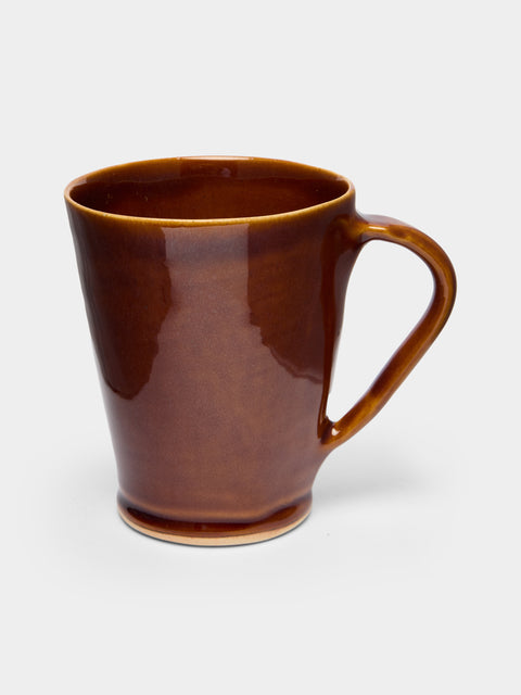 Mervyn Gers Ceramics - Flare Hand-Glazed Ceramic Extra Large Mugs (Set of 6) - Brown - ABASK - 