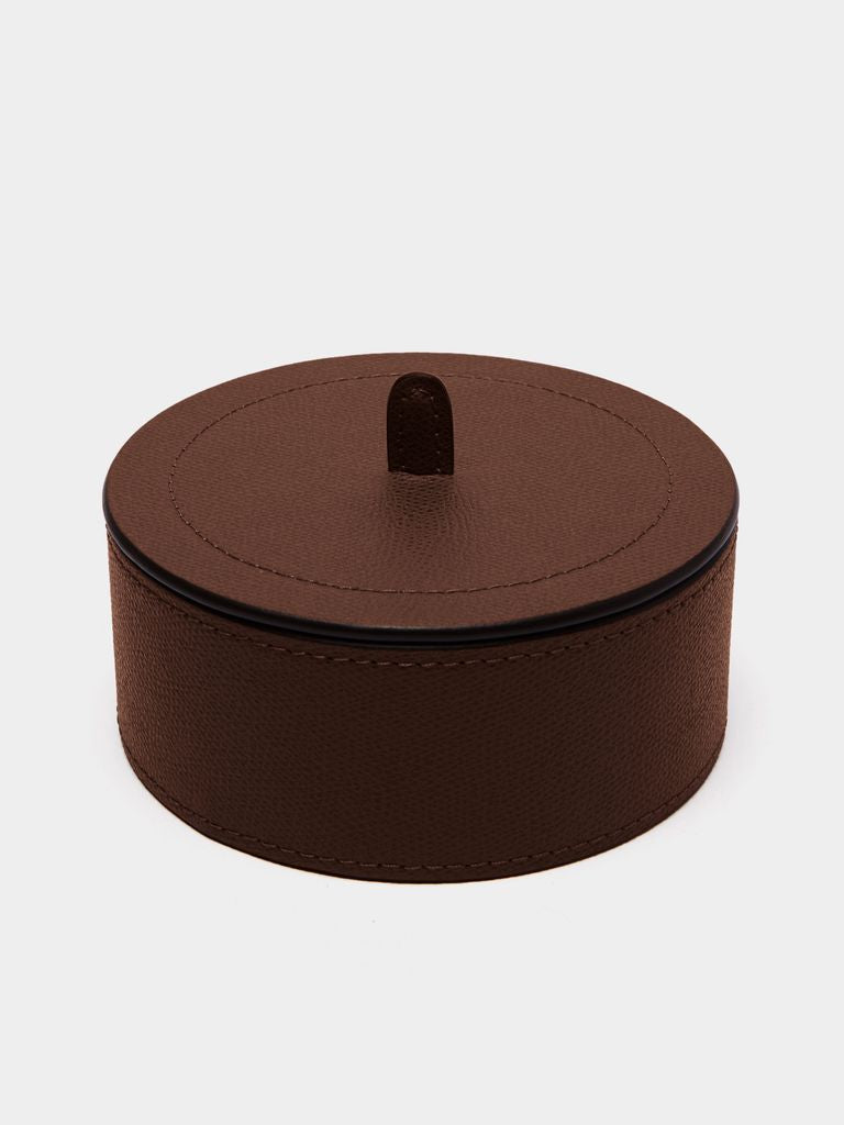 Giobagnara - Harris Leather Medium Trinket Box - Brown - ABASK