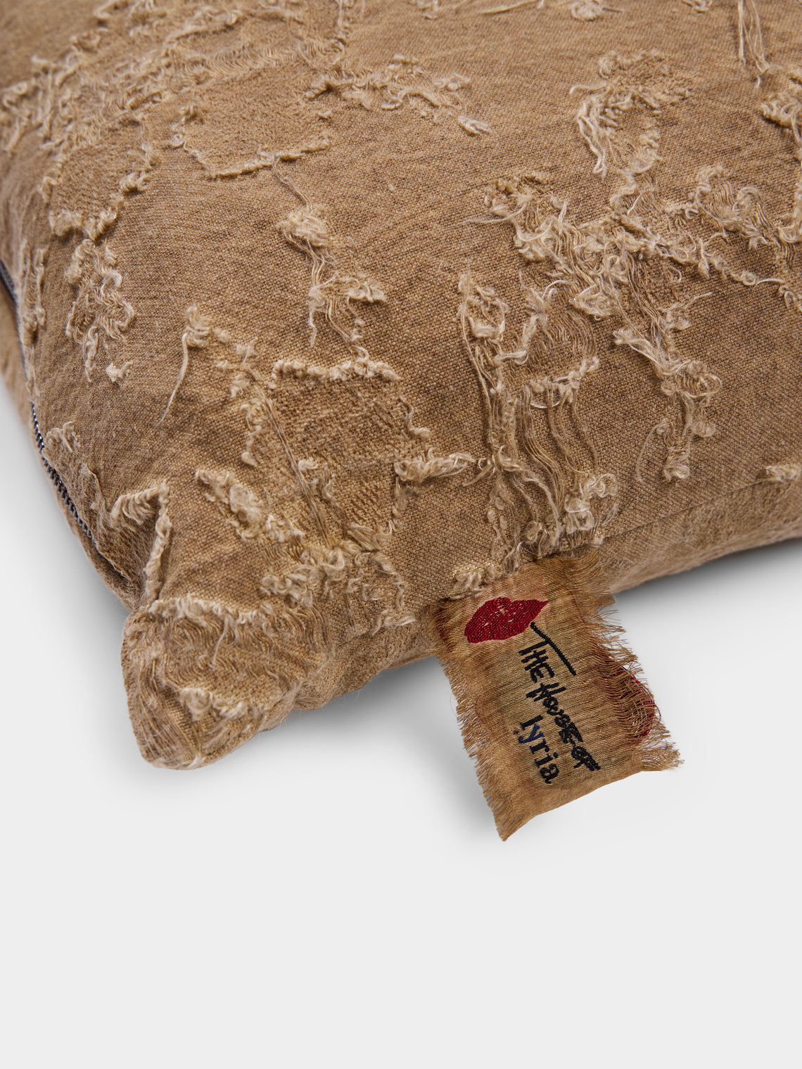 The House of Lyria - Zosimo Linen and Cotton Cushion (19.5in/50cm) - Cream - ABASK