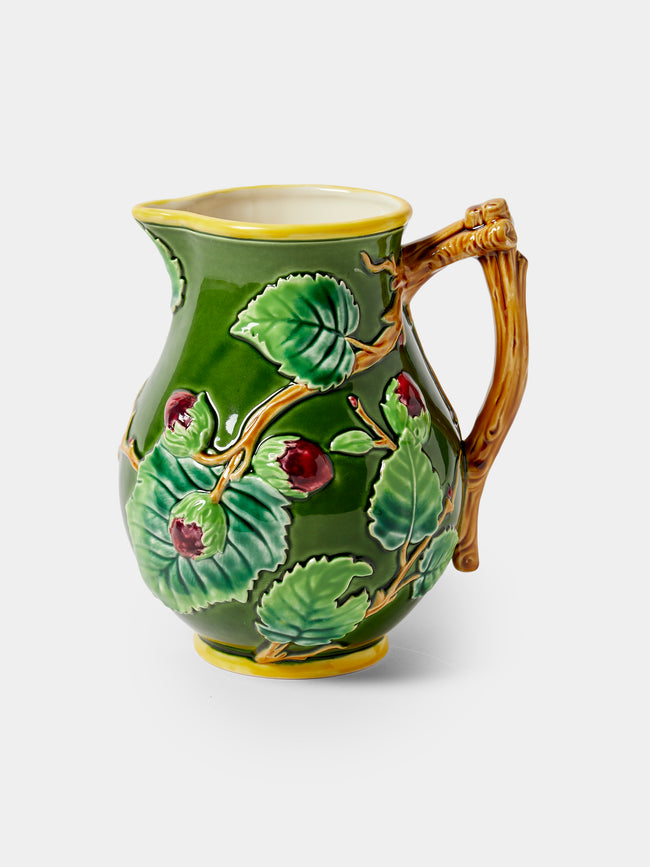 Verdolini - Buds Hand-Painted Majolica Ceramic Pitcher - Green - ABASK - 
