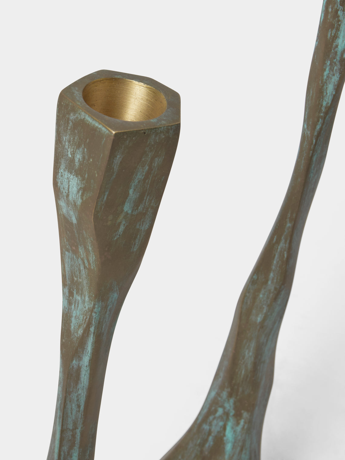 Viya - | Set of 3 | Forged Brass Candle Holders - Bronze - ABASK