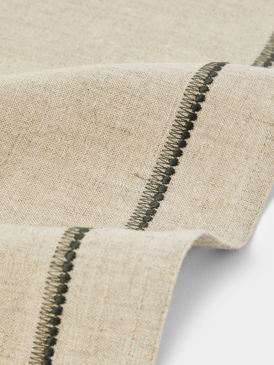 Chamois - | Set of 4 | Embroidered Linen Napkins - Beige - ABASK