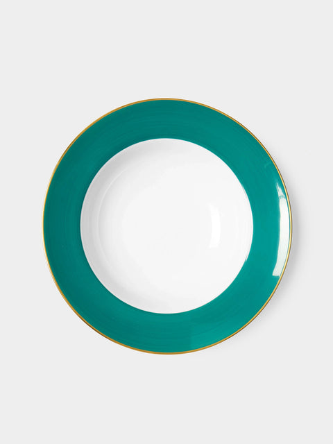 Robert Haviland & C. Parlon - Coco Hand-Painted Porcelain Pasta Bowls (Set of 2) - Green - ABASK- 