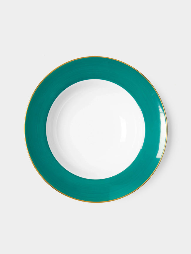 Robert Haviland & C. Parlon - Coco Hand-Painted Porcelain Pasta Bowls (Set of 2) - Green - ABASK- 