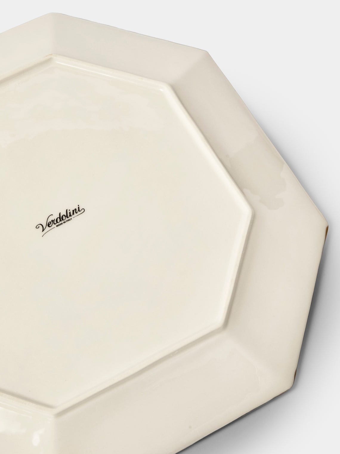 Verdolini - Bamboo Hand-Painted Ceramic Charger Plate (13in/33cm) - White - ABASK