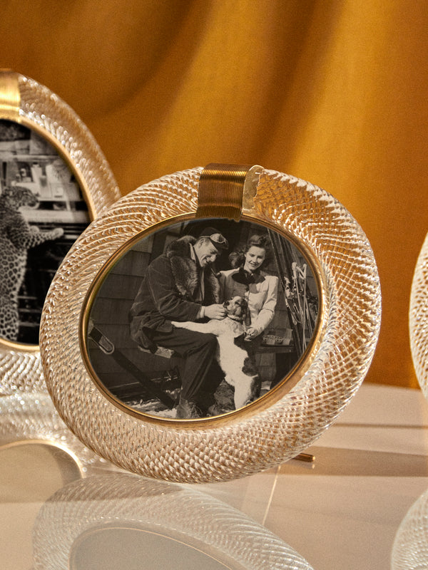 Antique and Vintage - 1960s Murano Glass Photo Frame - Clear - ABASK