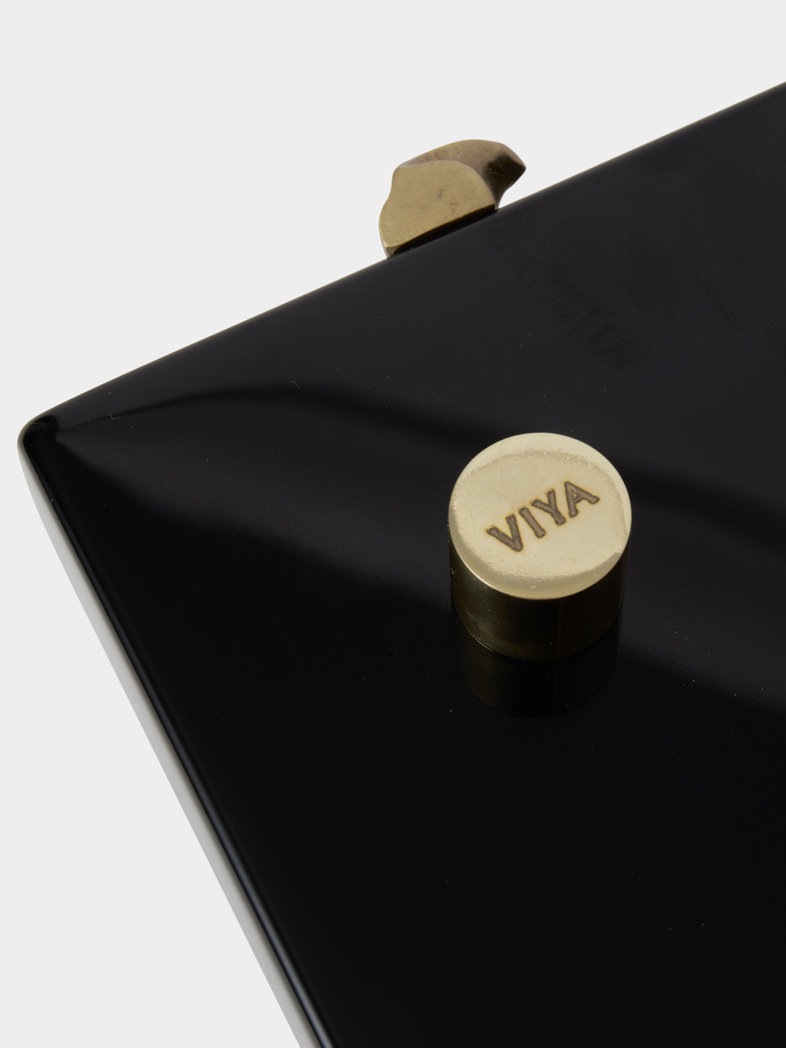 Viya - Saffron Lacquered Wood Vanity Tray (16.5in/42cm) - Black - ABASK