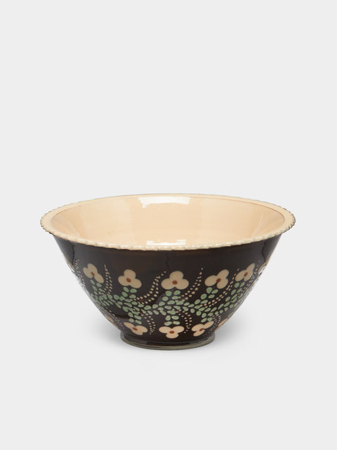 Poterie d’Évires - Flowers Hand-Painted Ceramic Fluted Bowl -  - ABASK - 
