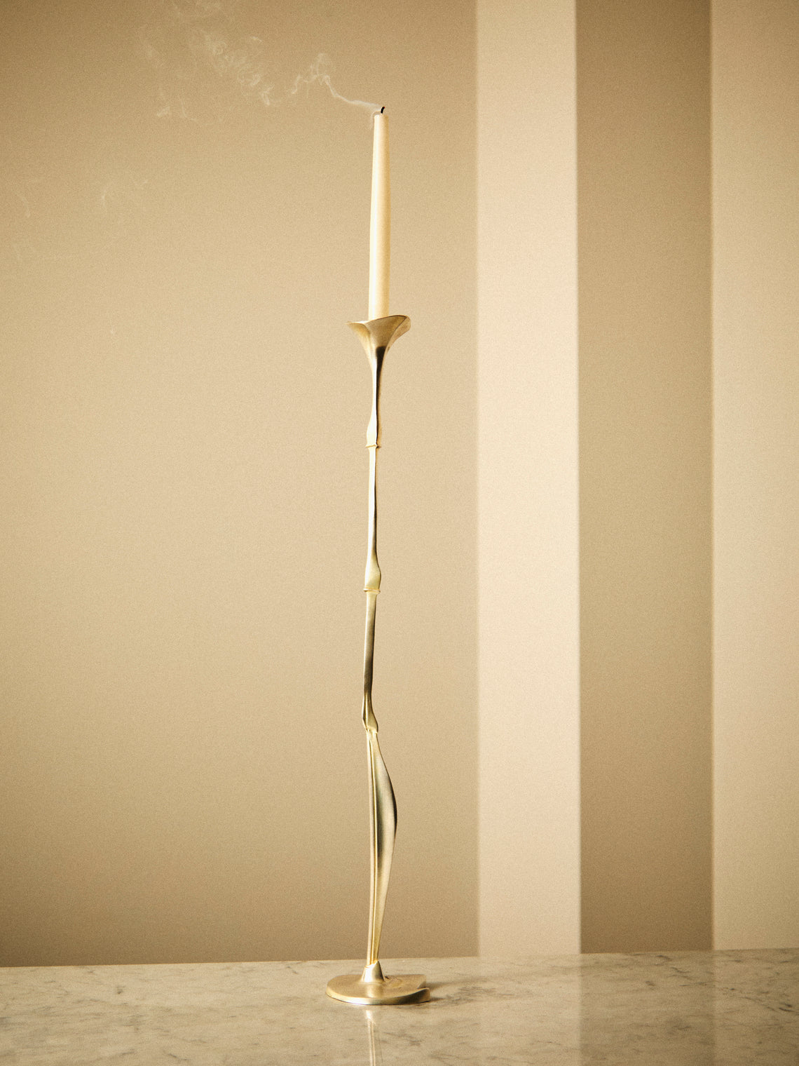Shaha Raphael - Low Tide Fishbone Hand-Cast Brass Large Candelabra - Metallic - ABASK