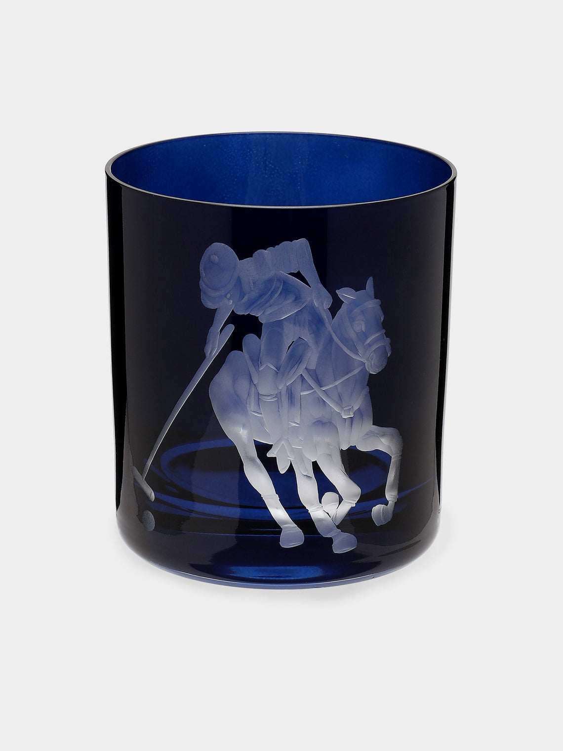 Artel - Sporting Hand-Engraved Crystal Double Old Fashioned Glass (12.5oz/365ml) - Navy - ABASK - 