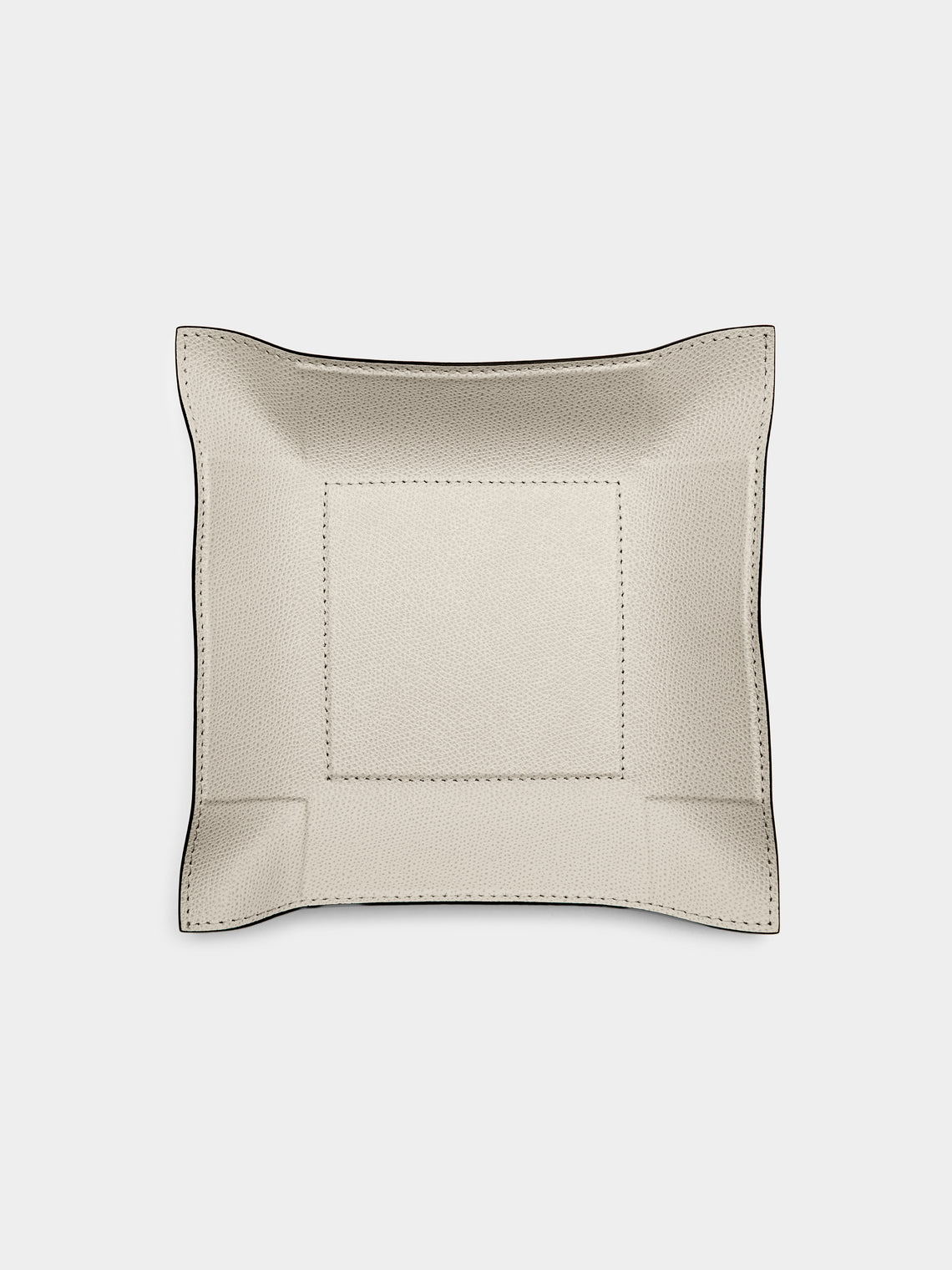 Giobagnara - Jack Leather Medium Square Valet Tray - Beige - ABASK - 