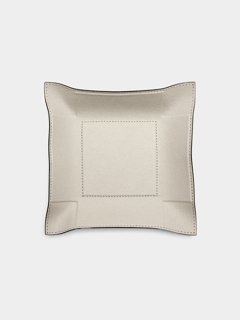 Giobagnara - Jack Leather Medium Square Valet Tray - Beige - ABASK - 