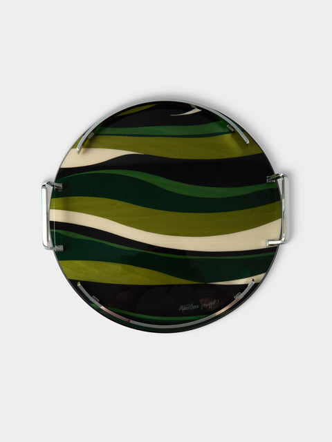 Mastellone Giuseppe - Wood Inlay Tray (12.5in/32cm) - Green - ABASK - 