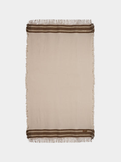The House of Lyria - Belize Wool and Cashmere Throw (78.5in/2m) - Cream - ABASK