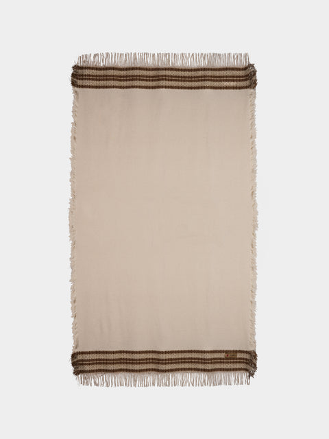 The House of Lyria - Belize Wool and Cashmere Throw (78.5in/2m) - Cream - ABASK