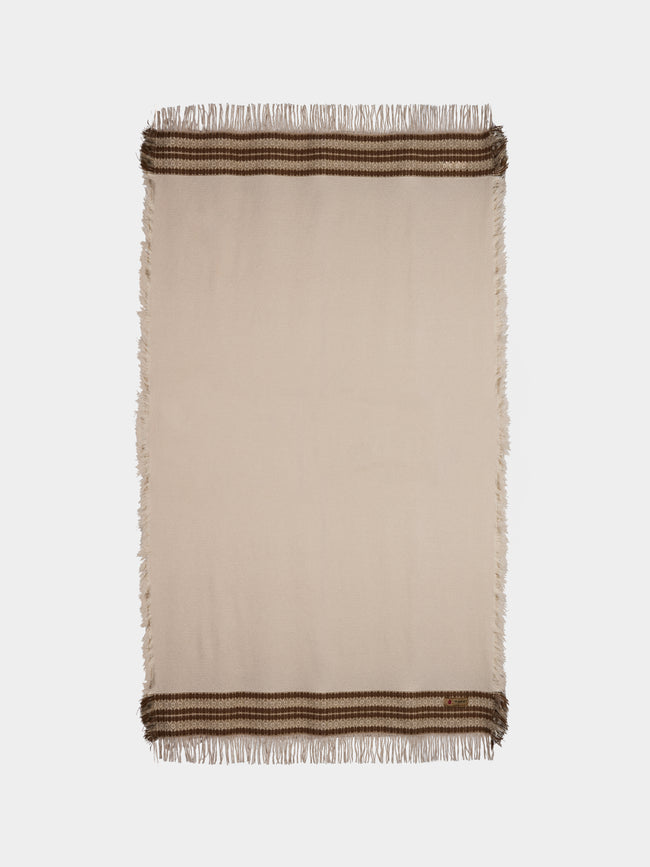 The House of Lyria - Belize Wool and Cashmere Throw (78.5in/2m) - Cream - ABASK