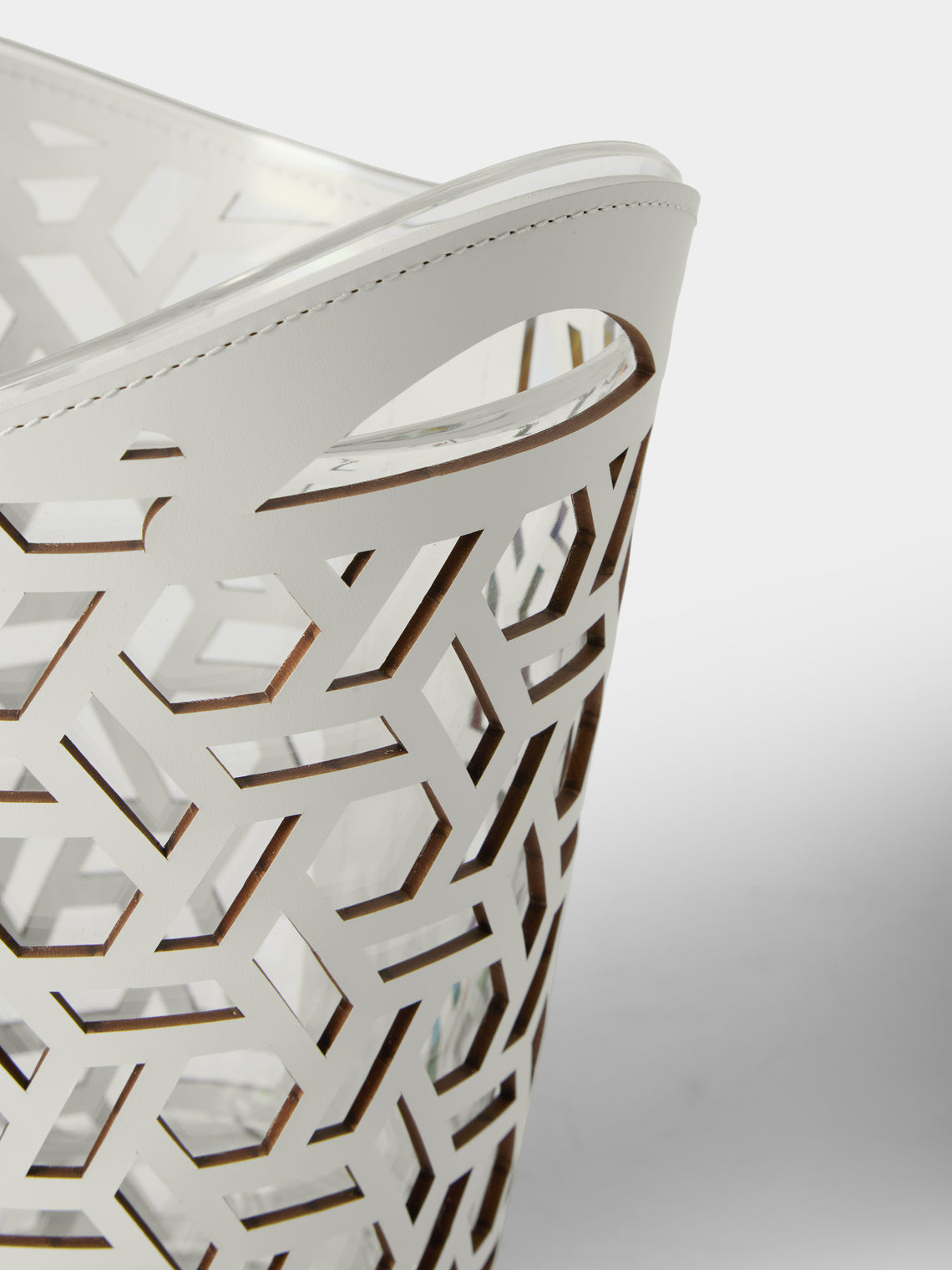 RUDI - Cortina Leather Small Champagne Bucket - White - ABASK