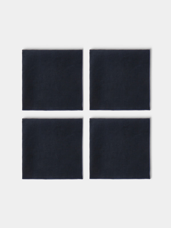 Borgo delle Tovaglie - Filo Linen Extra Large Napkins (Set of 4) - Navy - ABASK - 